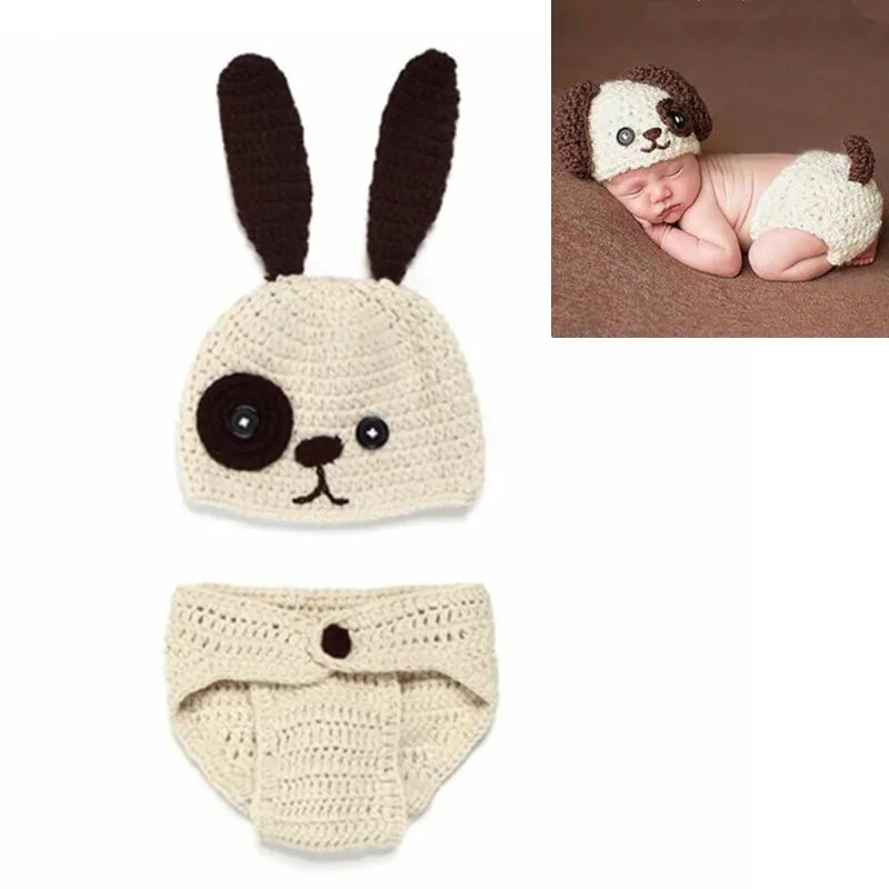 26 Styles Baby Photo Shoot Outfit Cute Animal Crochet, Handmade Knit Costume Accessories Newborn Photography Props