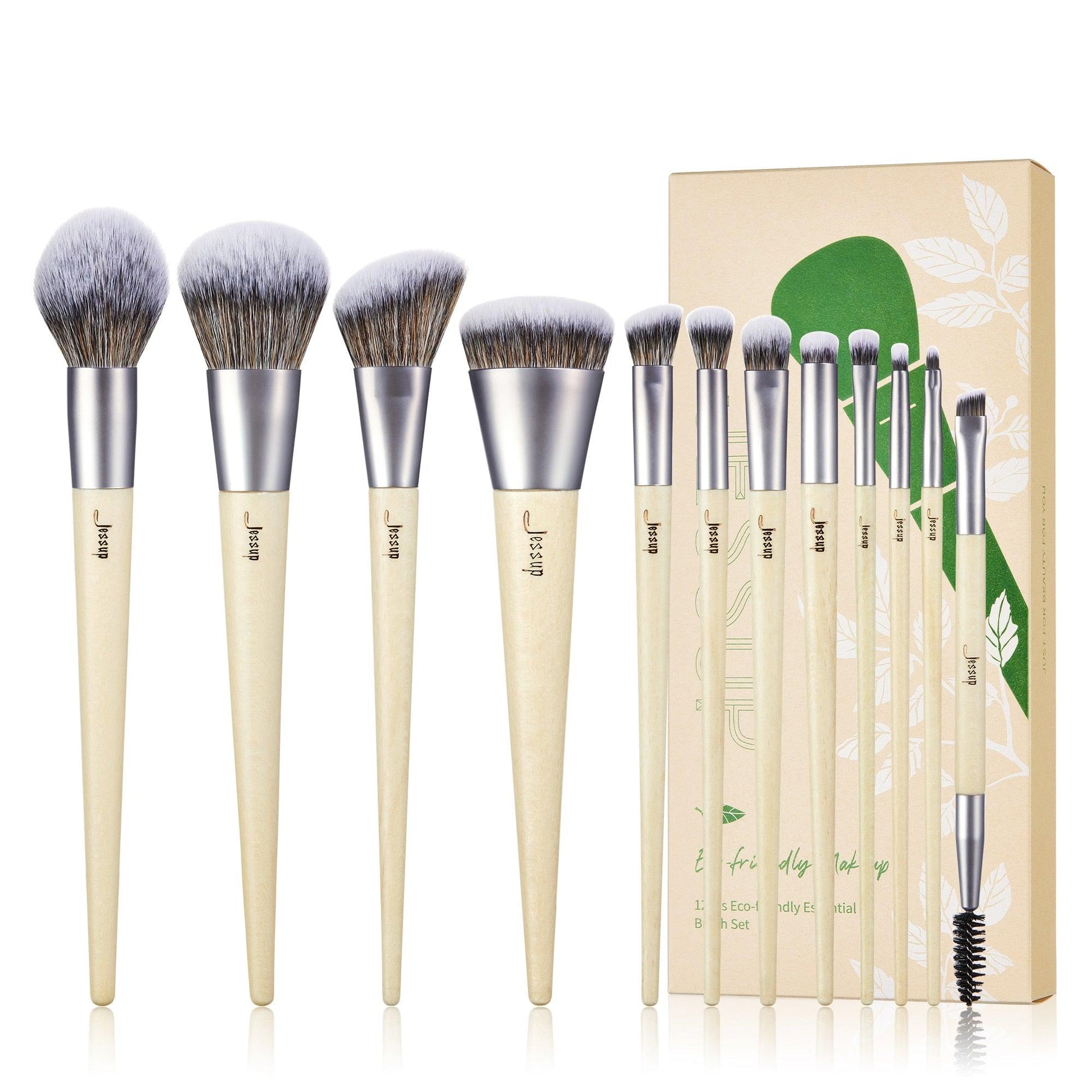 Jessup Makeup Brushes 10-14pcs Makeup Brush set, Synthetic Foundation Powder Contour Eyeshadow Liner Blending Highlight - Belleroz
