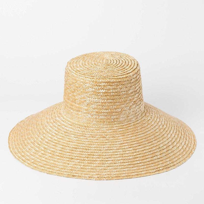 Wide Brim Beach Hats With Neck Tie For Women Large UV Protection Sun Hats Summer Big Brim Wheat Straw Hats - Belleroz