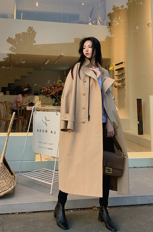 Fashion Street Oversized X-long Outerwear Trench Coat