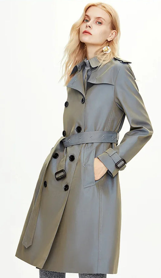 England Style Jacket Waterproof Classic Double Breasted Trench Coat