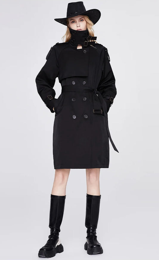 Mid-length Fashion Windbreaker Trench Coat