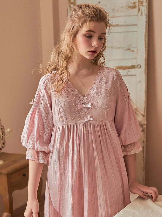 Victorian Nightgown, Vintage Cotton Nightgown - Belleroz