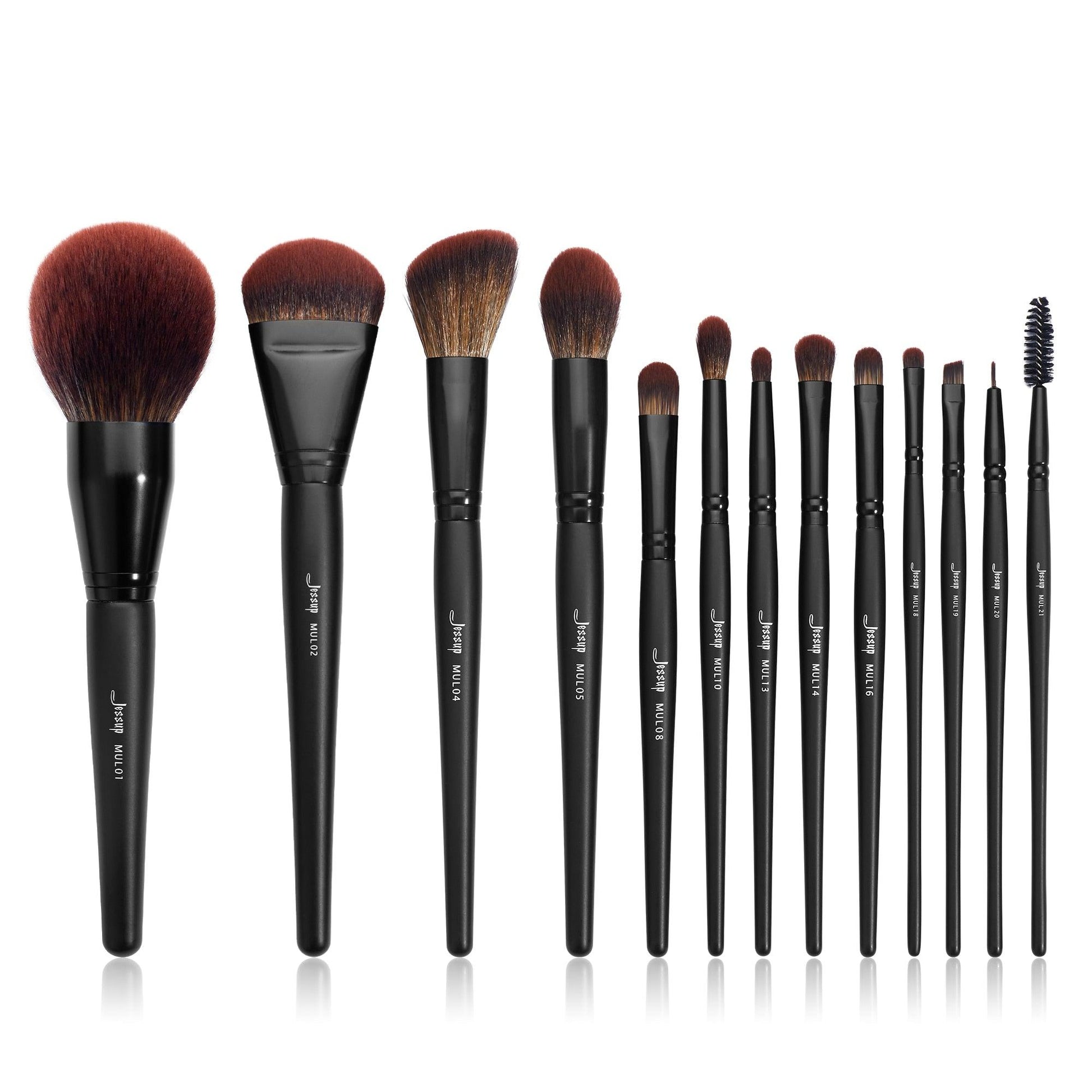 Jessup Makeup Brushes 10-14pcs Makeup Brush set, Synthetic Foundation Powder Contour Eyeshadow Liner Blending Highlight - Belleroz