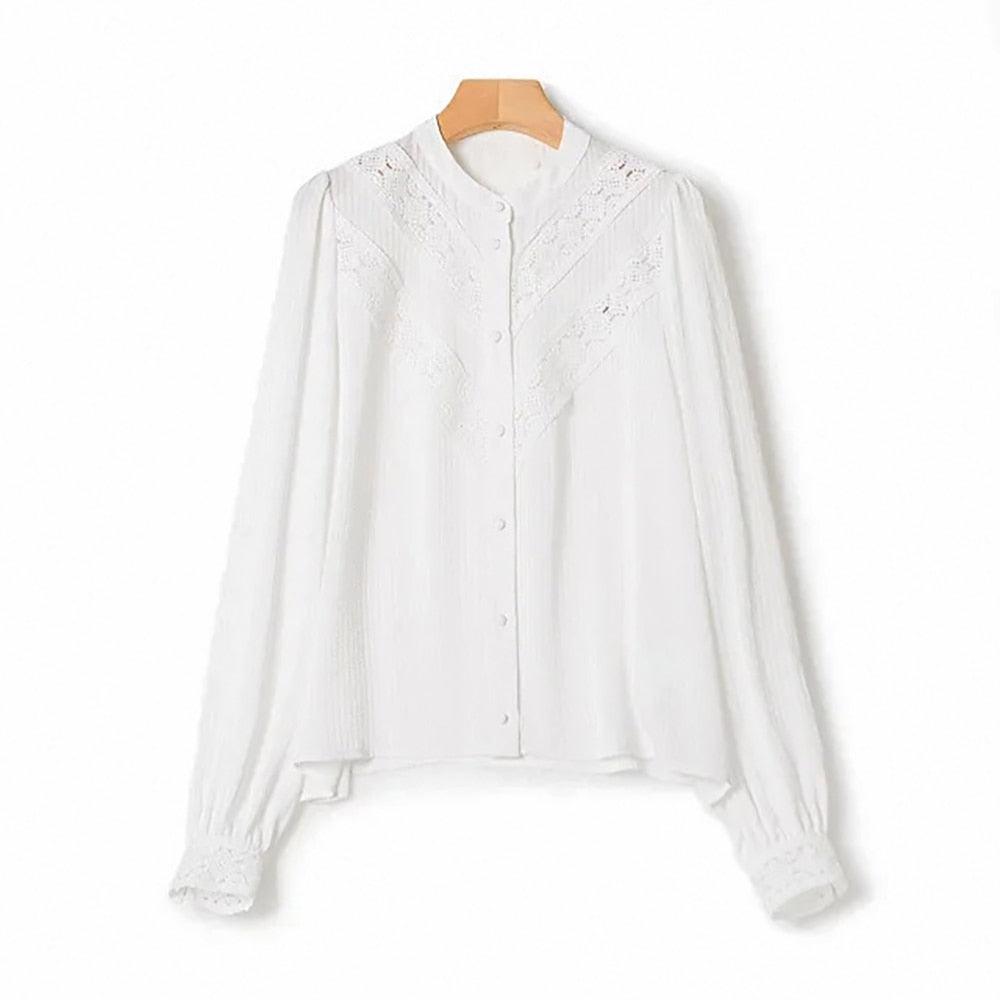Retro Long Sleeve Shirt, Women's Vintage Shirt - Belleroz