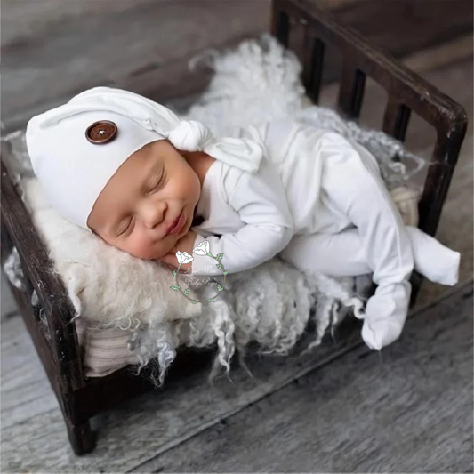 Newborn Photography Romper Set, Sleeper Onesie For Photoshoot, Baby Overall Shooting Outfit Set, Reborn Romper Set