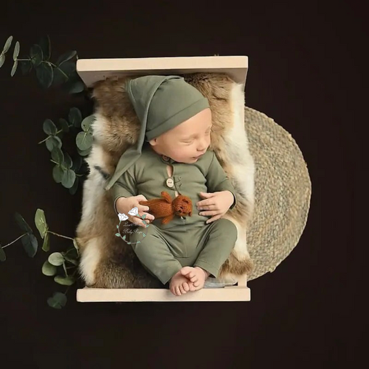 Newborn Outfit Photo Prop With Hat, Reborn Romper Set