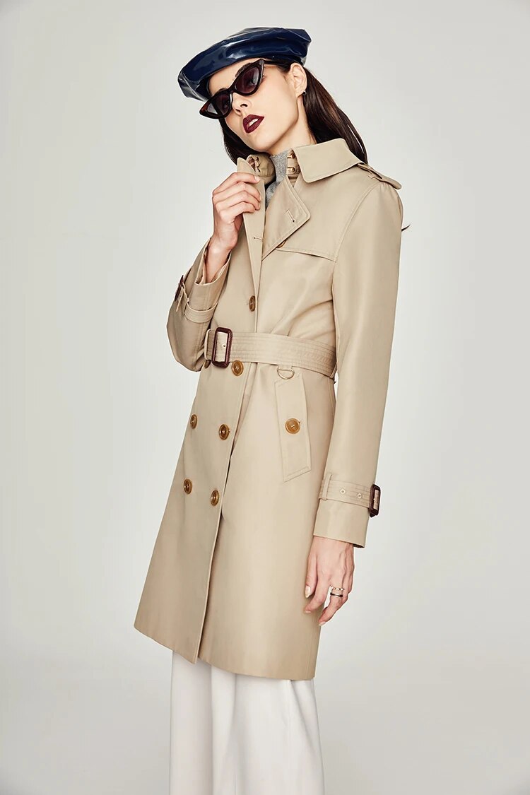 Waterproof Cotton Long Classic Double-breasted The Kensington Heritage Trench Coat