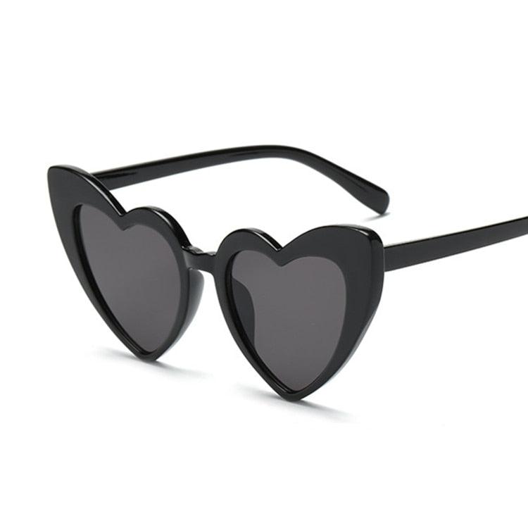 Cat Eye Sunglasses, Sunglasses Love Heart, Woman Vintage Black Pink Red Heart Shape Sun Glasses - Belleroz