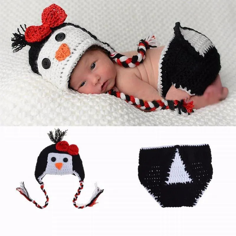 Newborn Photography Props Crochet Animals Outfit, Baby Photo Accessories Girl Boy Knitted Outfit