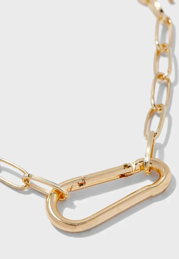 Chain Necklace, Pendant Carabiner Screw Lock Clasps Necklace