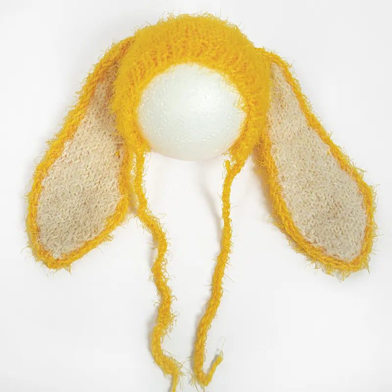Rabbit Ear Knit Hat For Baby Photo Prop, Newborn Photography Rabbit Knit Cap, Reborn Rabbit Ear Knit Hat For Photo Prop