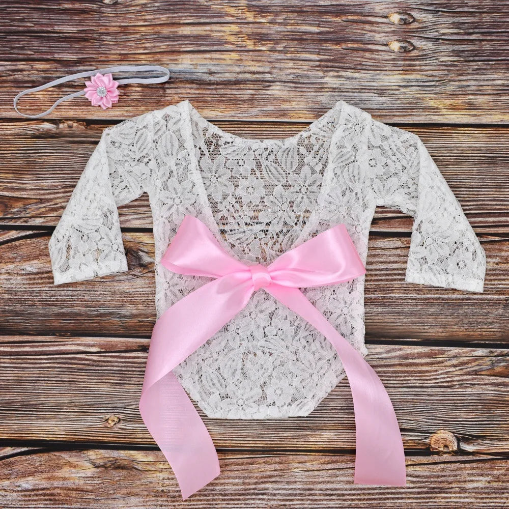 Lace Romper For Baby Photo Prop, Newborn Photo Prop Outfit