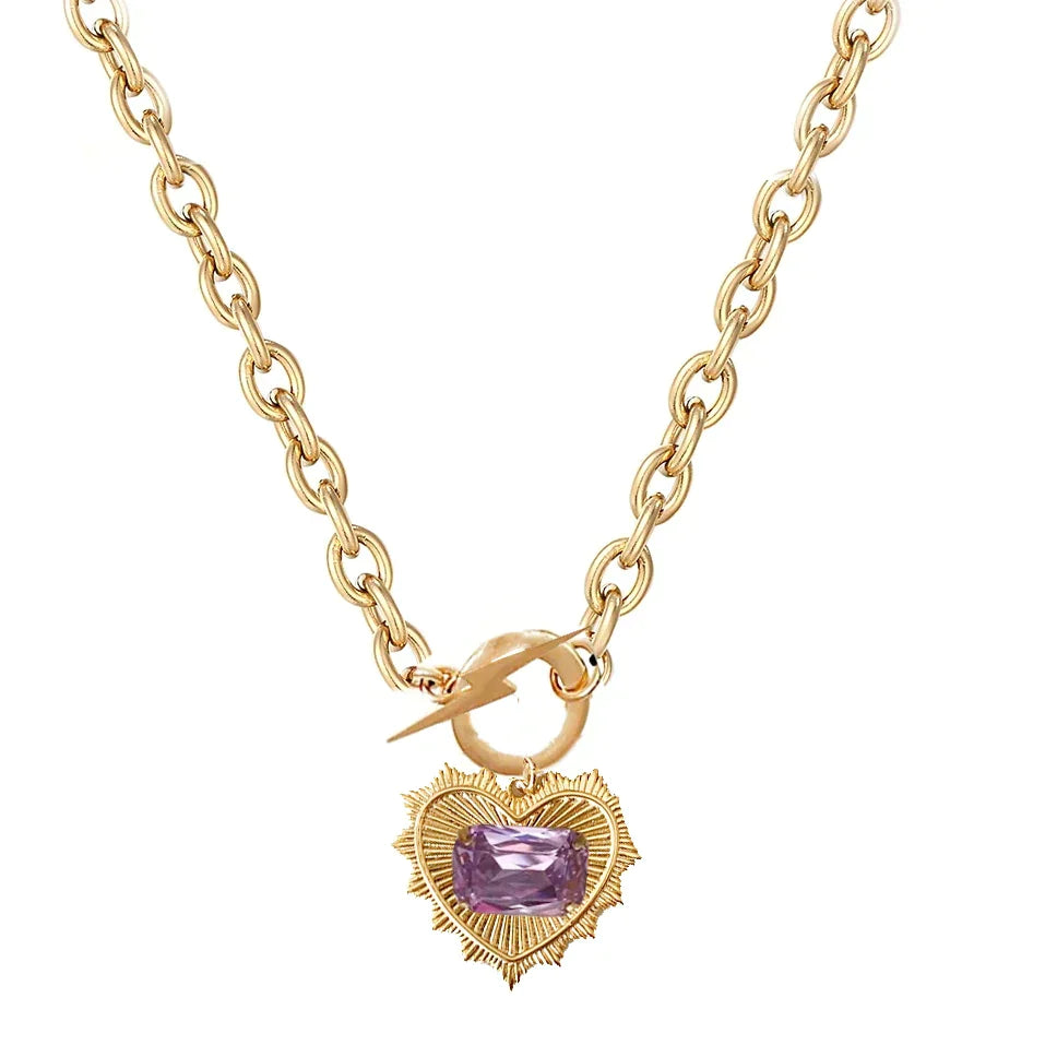 Heart Necklace, Lariat Necklace, Pendant Necklace, Chain Necklace