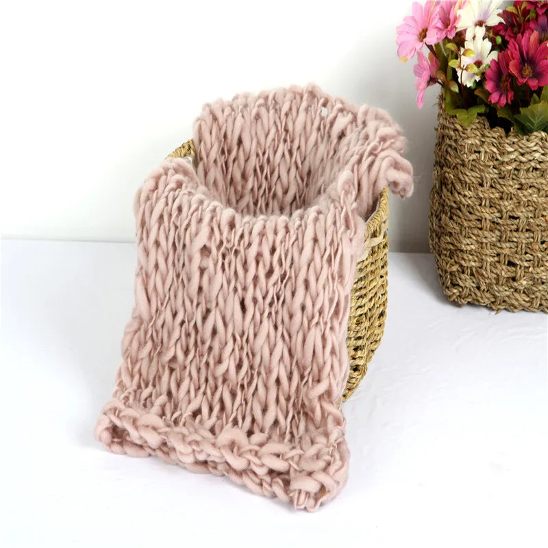 Newborn And Reborn Photography Props Wool Blanket Baby Accessories For Knitted Wrap Shooting Outfit Session