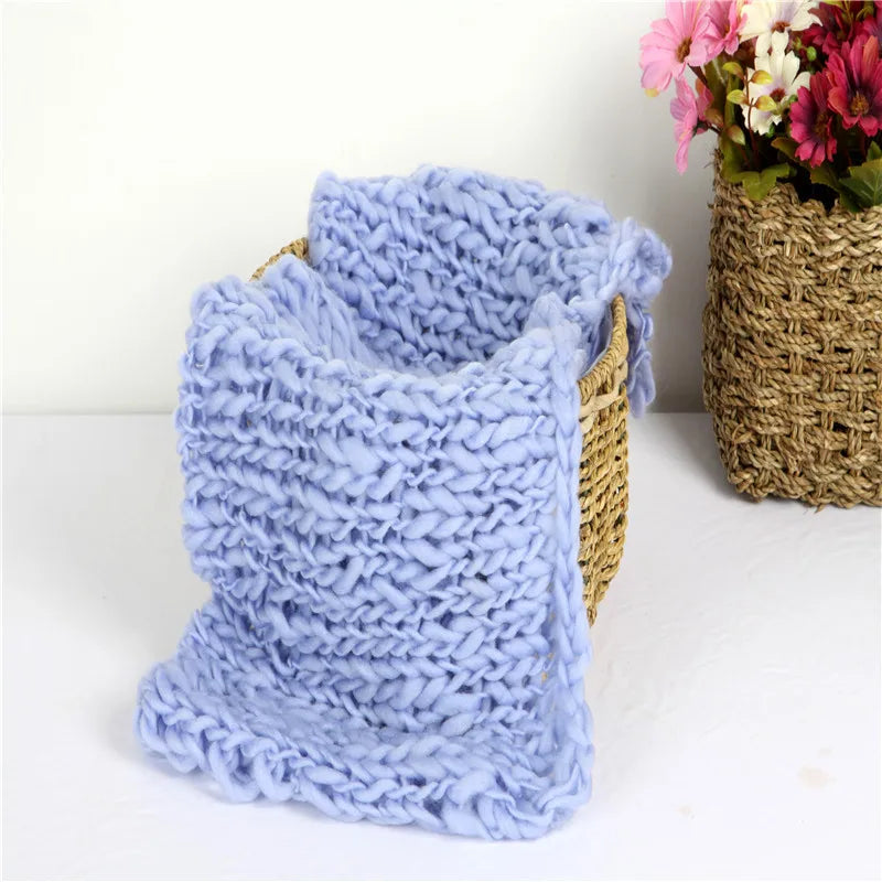 Newborn And Reborn Photography Props Wool Blanket Baby Accessories For Knitted Wrap Shooting Outfit Session