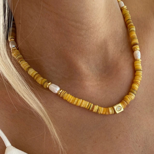 Stone Luxury Bohemian Beaded Clavicle Zircon Necklace