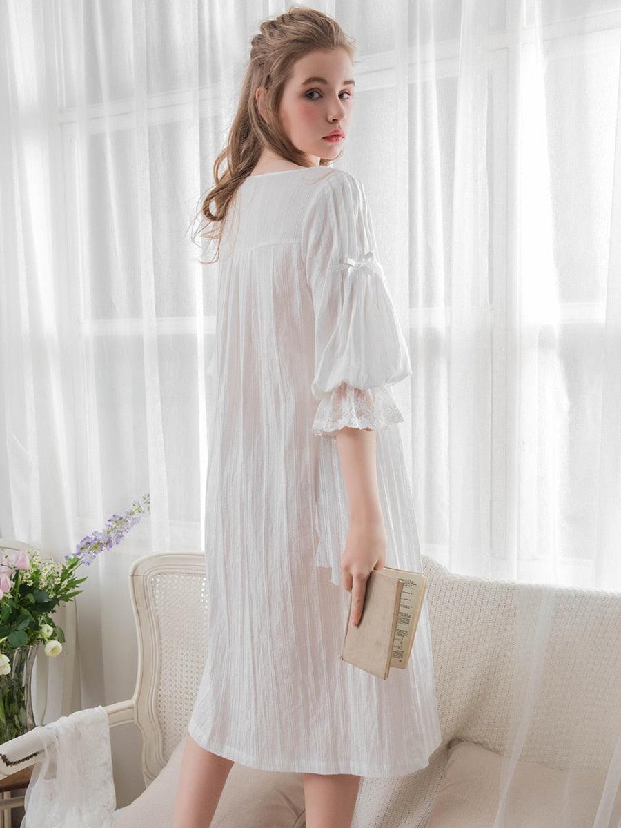 Victorian Nightgown, Vintage Cotton Nightgown - Belleroz