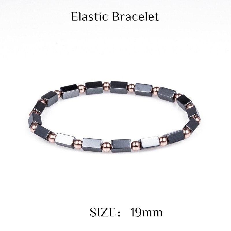 Bracelet Men Braided Rope Natural Hematite Stone, Geometry Bead Chain Bangles For Men - Sandrine Swank