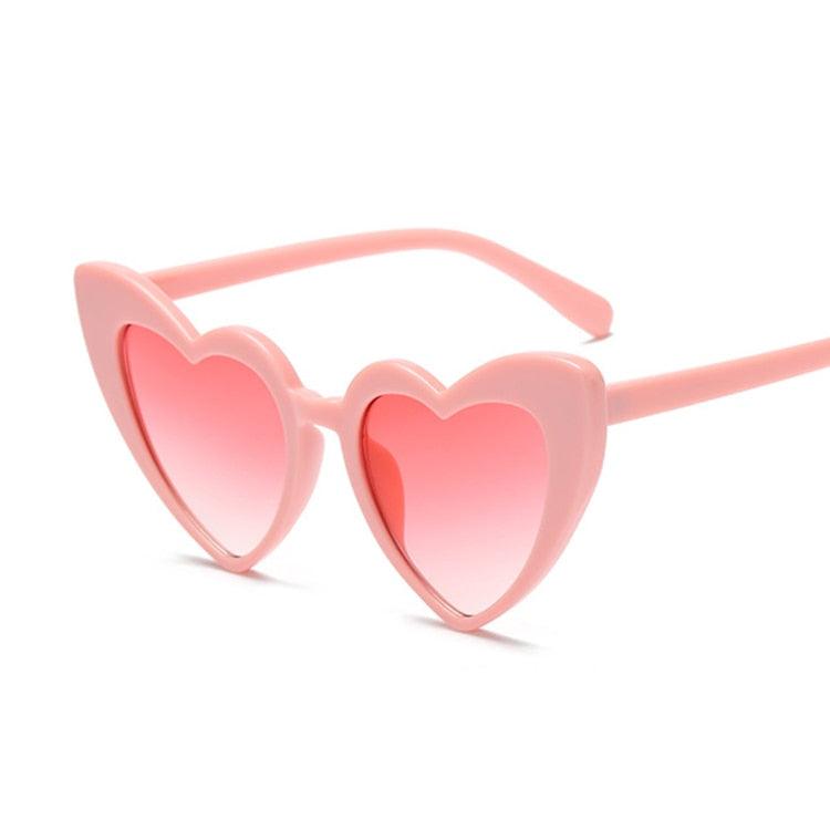 Cat Eye Sunglasses, Sunglasses Love Heart, Woman Vintage Black Pink Red Heart Shape Sun Glasses - Belleroz