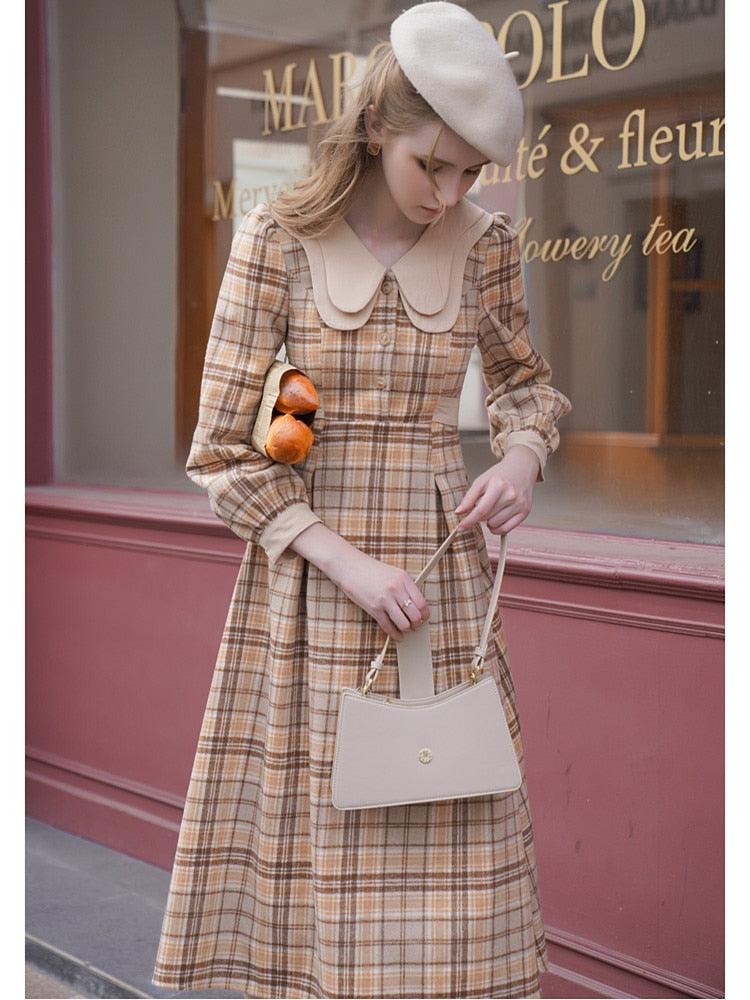 Vintage long sleeve midi clearance dress