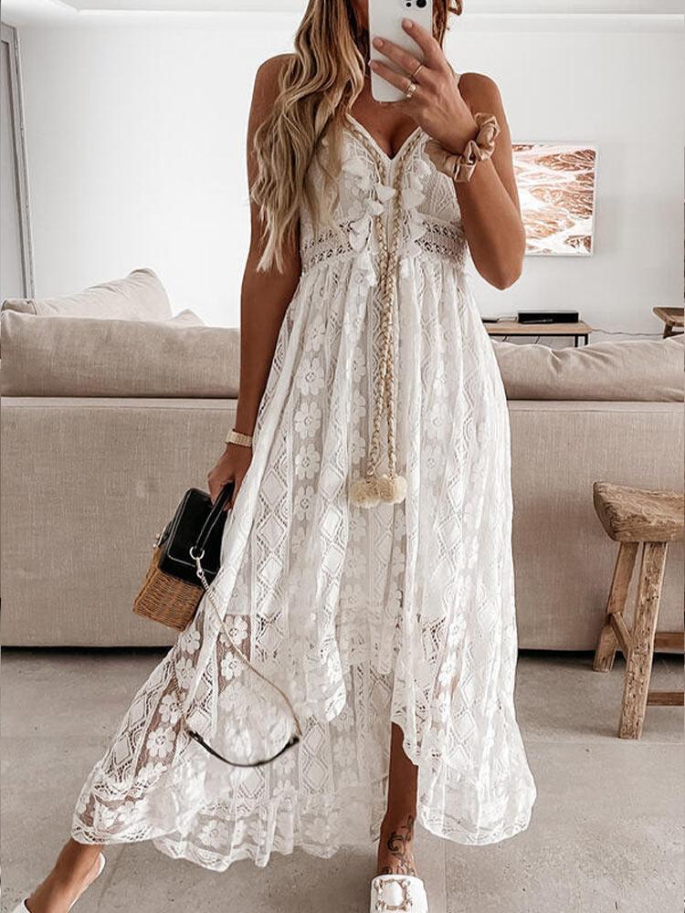 Bohemian Maxi Lace Dress - Belleroz