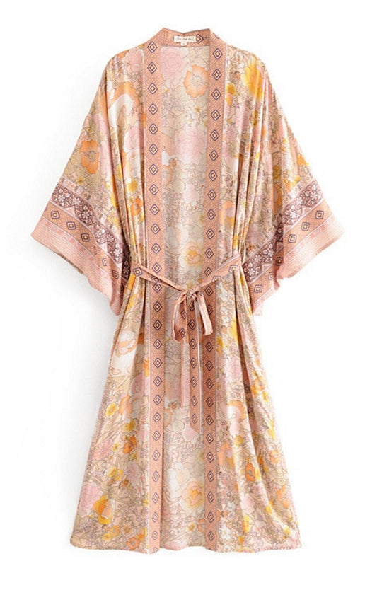 Bohemian long kimono